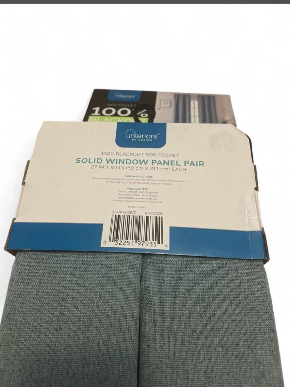 Two (2) sets of 100% Blackout Rod Pocket Window Panel Pair in Teal